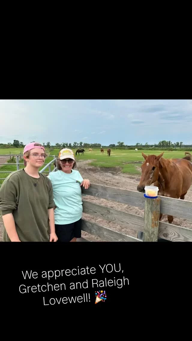 We are thankful for you, Gretchen, and Raleigh! 

Gretchen Lovewell connected with Sixteen Hands in June of 2019. She has since joined our Board of Directors.

Raleigh Lovewell has helped with the horses on special occasions over the years.

We appreciate your selfless service on behalf of the rescued SHHS equines!

✨️ We are a 501(c)(3) nonprofit organization dedicated to rescuing unwanted, abused, and neglected horses and burros.  This Sanctuary is a refuge for those who have no other options, so they can come to heal mentally, emotionally, and physically.

#sixteenhandshorsesanctuary #volunteerappreciationweek2025 #wehavethebestvolunteers