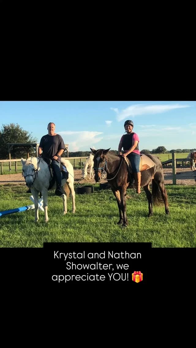 We appreciate YOU, Krystal, and Nathan!

Krystal and Nathan's story is unique in how they became connected with Sixteen Hands. After donating volunteer time, a desire in Krystal became a passion. In short, their lives have changed... forever. 

Chevy, Hanovi, Bella, and Lincoln were fostered and then adopted in March 2020. Piper was adopted in 2022. Sadly, Hanovi became ill and passed away. Bella found a bond with a friend of Krystal's and they decided to make it a permanent connection. The Showalters have adopted two additional horses which brings their current herd to five. 

Krystal has invested countless hours with their horses. Most folks could not imagine Chevy's story could ever have happened. Krystal's tenacity to love Chevy back to life is an incredible testimony of faith. She believes that through love, education, discipline, and LOTS of patience, Chevy could overcome the traumas of his past.

Chevy was once a wild Mustang captured through a Bureau of Land Management round-up and then neglected by his owners for four years. The tattoo on his neck is the only window into his origin. Chevy's story is on his Facebook page Chevy the Wild Mustang. You will want to take a look!

For thirteen years Krystal has invested in her passion to mine the gold within her horses. This education has led her to begin training others. This is how Pasture Pals was formed. For more information, visit pasturepals.org. Krystal has generously offered training to the current SHHS leaders. This foundation has set the stage for a cohesive team and happy herds.

There is so much to be told about Krystal and Nathan's journey with Sixteen Hands. Words cannot adequately express the gratitude felt about our connection with them. 

Thank you both so much for all you have given to the sanctuary, your adopted horses, and our community. Your journey has been a gift to the equine world!

✨️ We are a 501(c)(3) nonprofit organization dedicated to rescuing unwanted, abused, and neglected horses and burros.  This Sanctuary is a refuge for those who have no other options, so they can come to heal mentally, emotionally, and physically.

#sixteenhandshorsesanctuary #volunteerappreciationweek2025